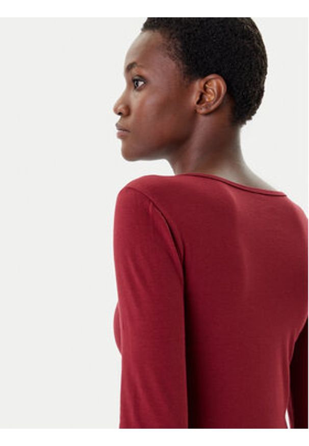 only - ONLY Bluzka Live Love 15204712 Bordowy Stretch Fit. Kolor: czerwony. Materiał: bawełna