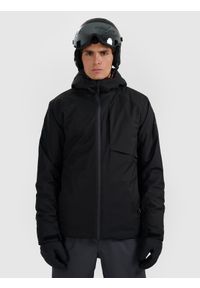 4f - 4F Kurtka narciarska membrana 5000 męska - czarna L. Kolor: czarny. Materiał: poliester, materiał. Sezon: zima #1