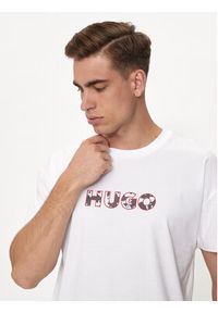 Hugo T-Shirt Camo Logo 50514969 Beżowy Regular Fit. Kolor: beżowy. Materiał: bawełna #5
