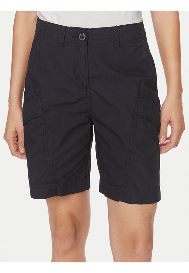 Napapijri Szorty materiałowe Narin NP0A4H8H Granatowy Loose Fit. Kolor: niebieski. Materiał: bawełna