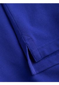 Ombre Clothing - Koszulka męska polo z kołnierzykiem - intensywnie niebieska V9 S1745 - XXL. Typ kołnierza: polo. Kolor: niebieski. Materiał: bawełna. Wzór: aplikacja #5