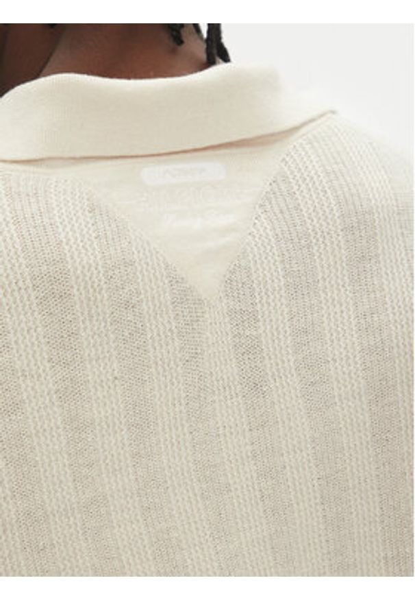 TOMMY HILFIGER - Tommy Hilfiger Polo F1 Movie MW0MW41384 Beżowy Regular Fit. Typ kołnierza: polo. Kolor: beżowy. Materiał: wełna, len