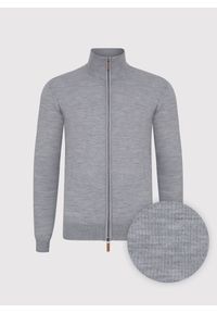 Pako Lorente - PAKO LORENTE – Męski rozpinany sweter w szarym kolorze. Kolor: szary, niebieski. Materiał: wełna, akryl, poliamid. Sezon: jesień #8