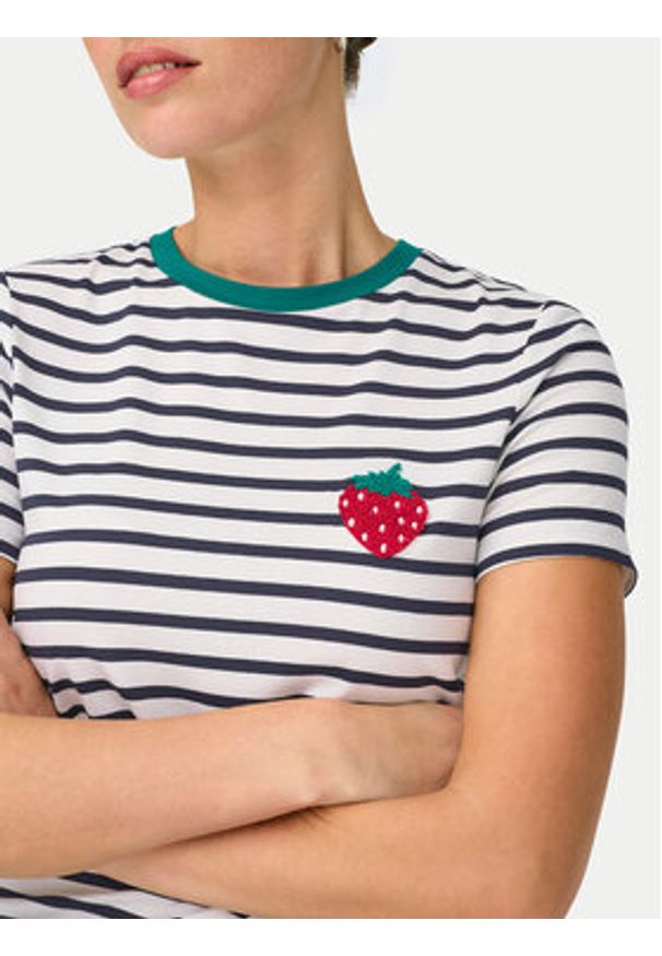 only - ONLY T-Shirt Heart 15318959 Biały Regular Fit. Kolor: biały. Materiał: wiskoza