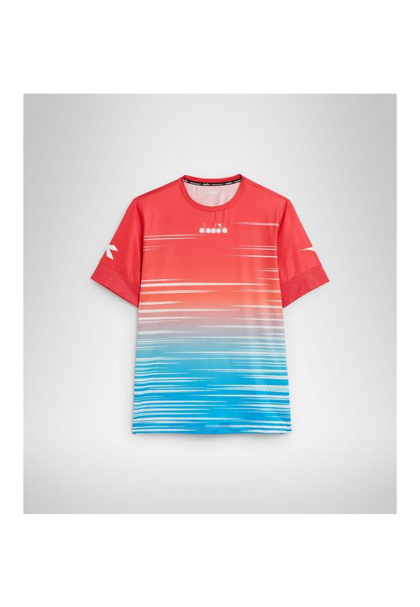 Koszulka męska tenisowa z krótkim rekawem Diadora SS T-SHIRT ICON. Kolor: wielokolorowy, niebieski, biały, czerwony. Długość rękawa: krótki rękaw. Długość: krótkie. Sport: tenis