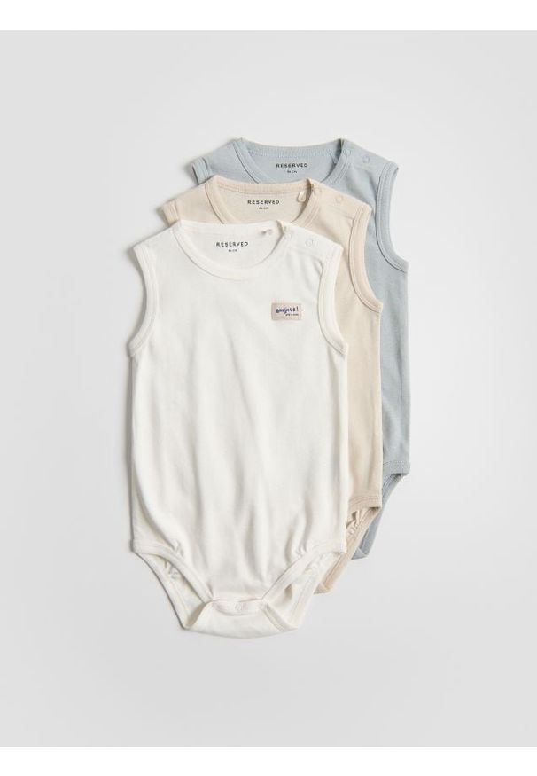 Reserved - Bawełniane body 3 pack - złamana biel. Materiał: bawełna