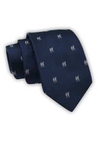 Krawat Alties (7 cm) - Znaki Zodiaku: BLIŹNIĘTA. Kolor: niebieski. Materiał: tkanina. Styl: elegancki, wizytowy