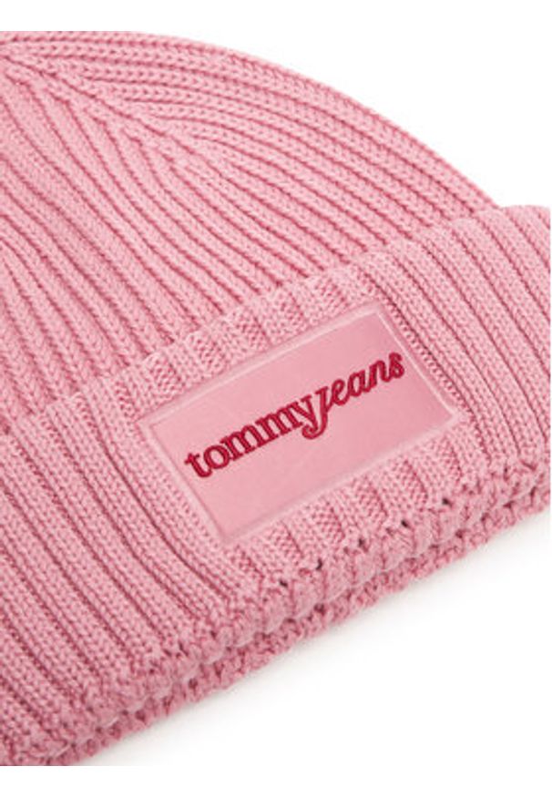 Tommy Jeans Czapka Script AW0AW17909 Różowy. Kolor: różowy. Materiał: bawełna