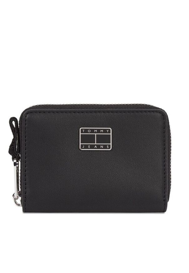 Tommy Jeans Portfel Tjw City-Wide Small Za AW0AW15940 Czarny. Kolor: czarny. Materiał: skóra