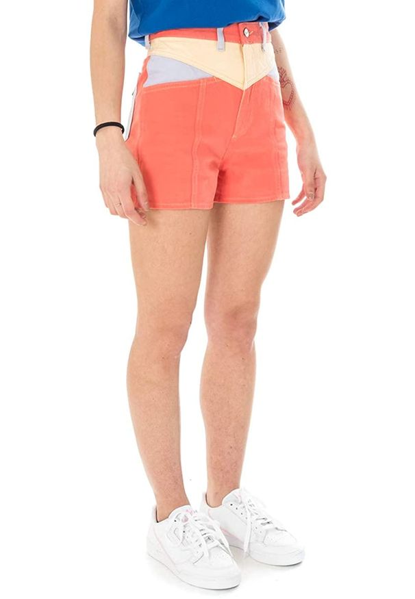 Wrangler - WRANGLER DAMSKIE SZORTY MATERIAŁOWE KRÓTKIE SPODENKI COLOUR BLOCK W250UQ284 112127977. Materiał: materiał. Długość: krótkie