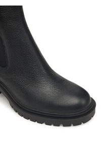 TOMMY HILFIGER - Tommy Hilfiger Botki Th Leather Chelsea Cleated Heel FW0FW08774 Czarny. Kolor: czarny. Materiał: skóra #4