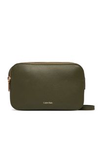 Calvin Klein Torebka Foil Logo Elongated Camera Bag LV04F3276G Zielony. Kolor: zielony. Materiał: skórzane #1
