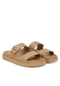 TOMMY HILFIGER - Tommy Hilfiger Klapki Double Strap FW0FW09114 Beżowy. Kolor: beżowy. Materiał: syntetyk #5