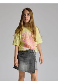 Reserved - Jeansowe szorty imitujące spódnicę - jasnoszary. Kolor: szary. Materiał: jeans #1