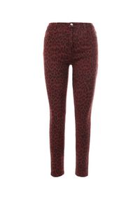 Born2be - Bordowe Spodnie Skinny Dianolea. Kolor: czerwony. Materiał: tkanina. Długość: długie. Wzór: nadruk, aplikacja, gładki #4