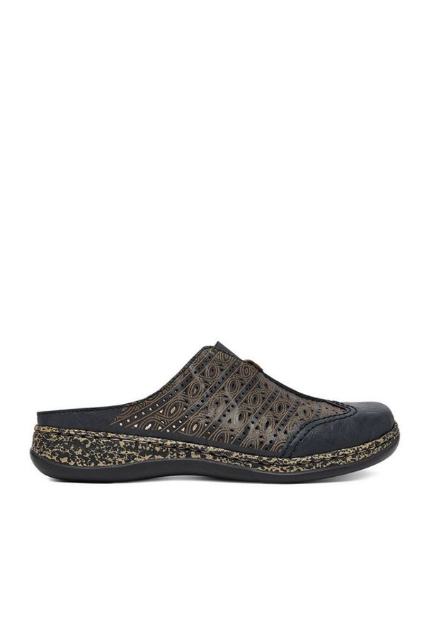 Rieker Klapki CEO-46376-14 Granatowy. Kolor: niebieski. Materiał: skóra