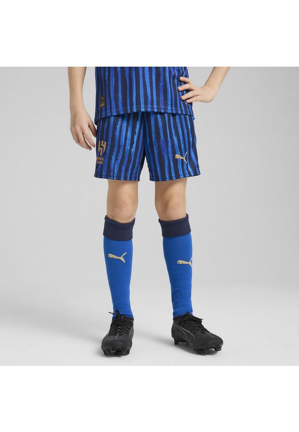 Puma - Młodzieżowe szorty KIDSUPER × AL-HILAL SFC PUMA Blue Intense Club Navy. Kolor: niebieski. Sezon: lato. Sport: piłka nożna