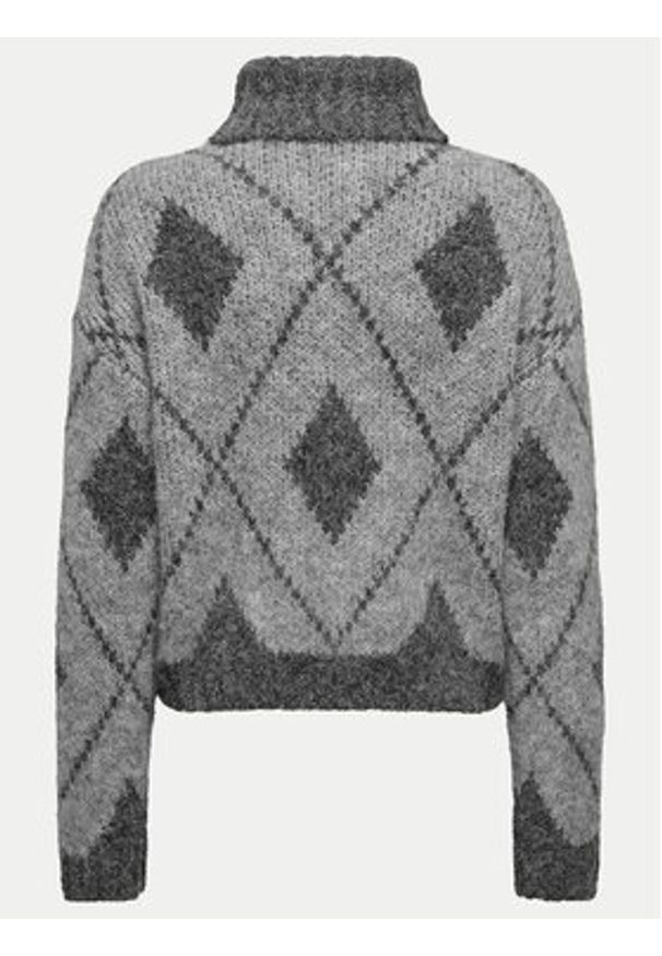 JDY Golf Zoey 15330718 Szary Loose Fit. Typ kołnierza: golf. Kolor: szary. Materiał: syntetyk
