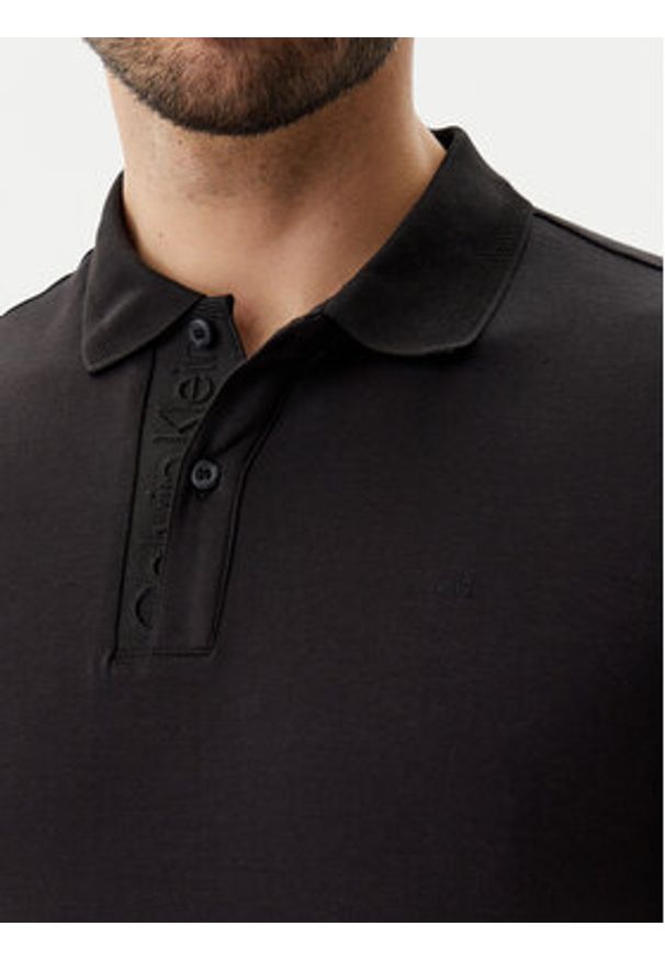 Calvin Klein Polo K10K114135 Czarny Regular Fit. Typ kołnierza: polo. Kolor: czarny. Materiał: bawełna