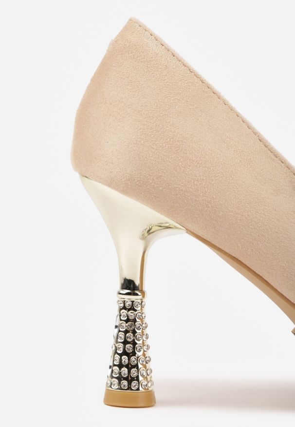 Born2be - Beżowe Szpilki Vices ze Skórzaną Wkładką i Cyrkoniami Afirrive. Okazja: na spotkanie biznesowe, na ślub cywilny, do pracy, na wesele. Kolor: beżowy. Materiał: skóra. Wzór: aplikacja. Obcas: na szpilce. Styl: biznesowy, elegancki, klasyczny, wizytowy. Wysokość obcasa: średni