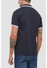 Guess - GUESS Granatowe męskie polo Pique, Rozmiar XXL. Typ kołnierza: polo. Kolor: niebieski #3