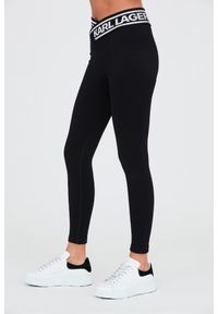 Karl Lagerfeld - KARL LAGERFELD Czarne damskie legginsy, Rozmiar L. Kolor: czarny #6