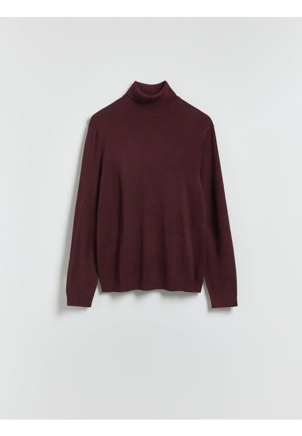 Reserved - Golf z wiskozą - bordowy. Typ kołnierza: golf. Kolor: czerwony. Materiał: wiskoza