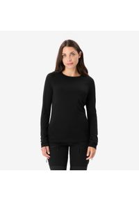 SIMOND - Koszulka trekkingowa damska z długim rękawem Simond Merino. Kolor: czarny. Materiał: wełna, materiał. Długość rękawa: długi rękaw. Długość: długie. Sport: turystyka piesza #1