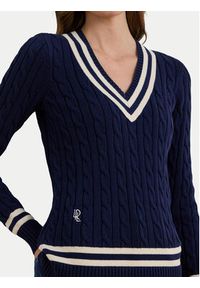 Lauren Ralph Lauren - LAUREN RALPH LAUREN Sweter 200B22020002 Granatowy Relaxed Fit. Kolor: niebieski. Materiał: bawełna #3