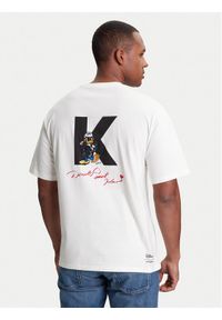Karl Lagerfeld - KARL LAGERFELD T-Shirt 755098 553270 Beżowy Regular Fit. Typ kołnierza: dekolt w karo. Kolor: beżowy. Materiał: bawełna #1