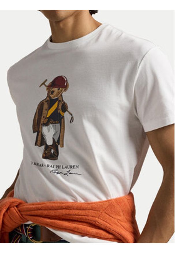 Polo Ralph Lauren T-Shirt 710B16611001 Biały Slim Fit. Typ kołnierza: polo. Kolor: biały. Materiał: bawełna