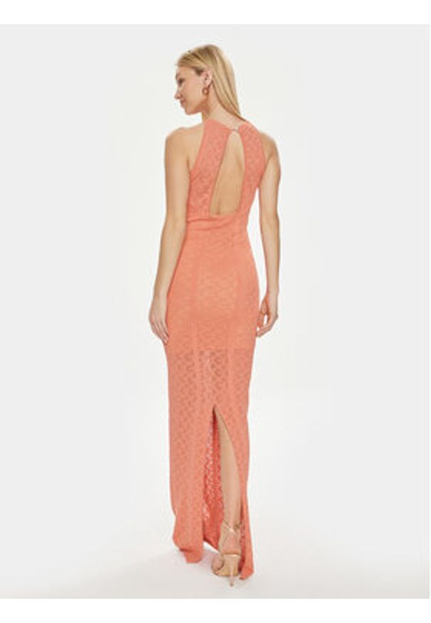 Guess Sukienka wieczorowa Belle W4GK80 Z36O0 Koralowy Slim Fit. Kolor: pomarańczowy. Materiał: syntetyk. Styl: wizytowy