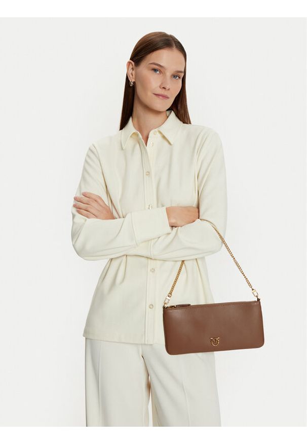 Pinko - PINKO Torebka Horizontal Flat AI 24-25- PCPL 102747 A0F1 Brązowy. Kolor: brązowy. Materiał: skórzane
