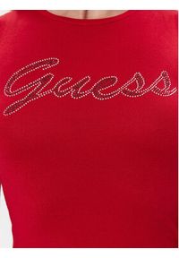 Guess Sweter W3BR80 Z2YK2 Czerwony Slim Fit. Kolor: czerwony. Materiał: wiskoza #3