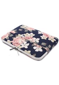Etui na laptopa CANVASLIFE Sleeve 13-14 cali Blue Camellia. Materiał: materiał. Wzór: aplikacja, kwiaty #3