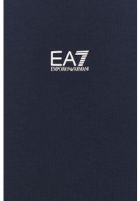 EA7 Emporio Armani - T-shirt. Okazja: na co dzień. Kolor: niebieski. Materiał: dzianina. Wzór: nadruk. Styl: casual