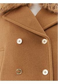 MICHAEL Michael Kors Płaszcz wełniany MF320B6F8P Beżowy Regular Fit. Kolor: beżowy. Materiał: wełna #8