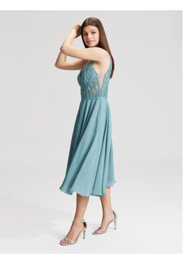 Hey Kyla Sukienka koktajlowa 5AC106HK Niebieski Slim Fit. Kolor: niebieski. Materiał: syntetyk. Styl: wizytowy