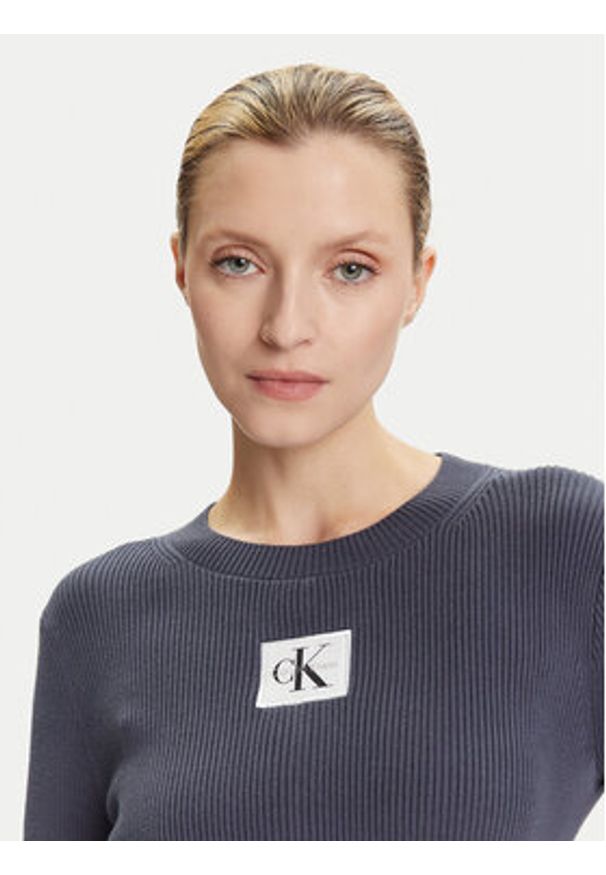 Calvin Klein Jeans Sukienka codzienna LV047D307G Granatowy Slim Fit. Okazja: na co dzień. Kolor: niebieski. Materiał: bawełna. Typ sukienki: proste. Styl: casual