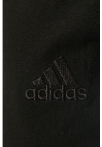 Adidas - adidas - Spodnie. Kolor: czarny. Materiał: bawełna, poliester, dzianina. Wzór: nadruk #4