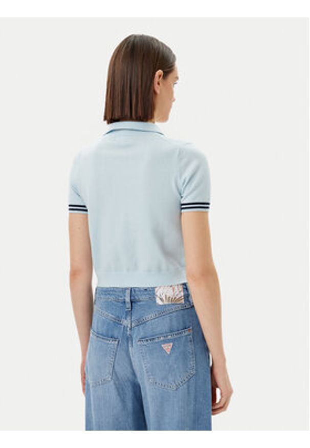 Guess Jeans Kardigan W5GR03 Z3HO2 Błękitny Regular Fit. Kolor: niebieski. Materiał: syntetyk