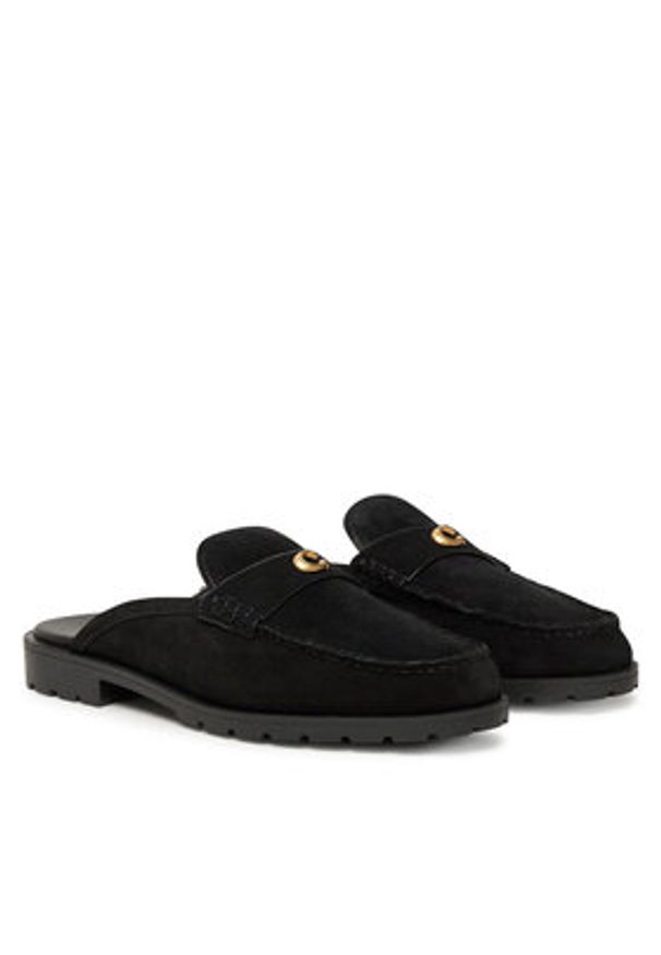 Coach Klapki CAU88 Czarny. Kolor: czarny. Materiał: skóra, zamsz