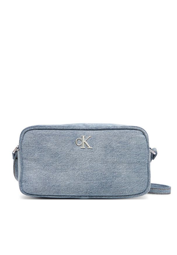 Calvin Klein Torebka Denim Ew Double Zip Camera Bag LV04F3226G Błękitny. Kolor: niebieski