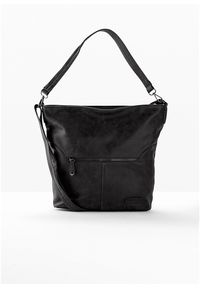 bonprix - Torebka z wymiennym paskiem. Kolor: czarny. Materiał: skórzane. Styl: casual. Rodzaj torebki: na ramię #1