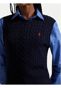 Polo Ralph Lauren Sweter 211971882501 Granatowy Slim Fit. Typ kołnierza: polo. Kolor: niebieski. Materiał: bawełna #2