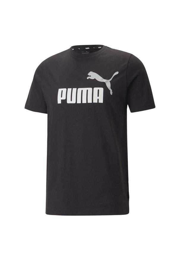 Koszulka fitness męska Puma ESS+ 2 Col Logo Tee. Kolor: wielokolorowy, czarny, biały. Sport: fitness