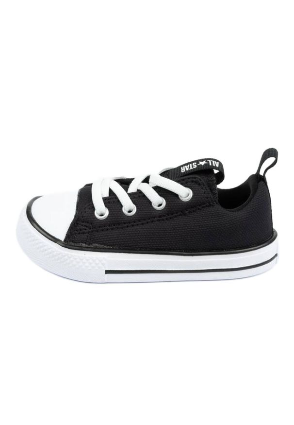 Trampki Converse Jr 763537C czarne. Zapięcie: sznurówki. Kolor: czarny. Materiał: materiał, guma. Szerokość cholewki: normalna