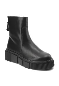 Czarne Botki Cambell Stylowe Obuwie Damskie Zapinane Na Suwak. Okazja: na co dzień. Zapięcie: zamek. Kolor: czarny. Materiał: skóra. Styl: elegancki