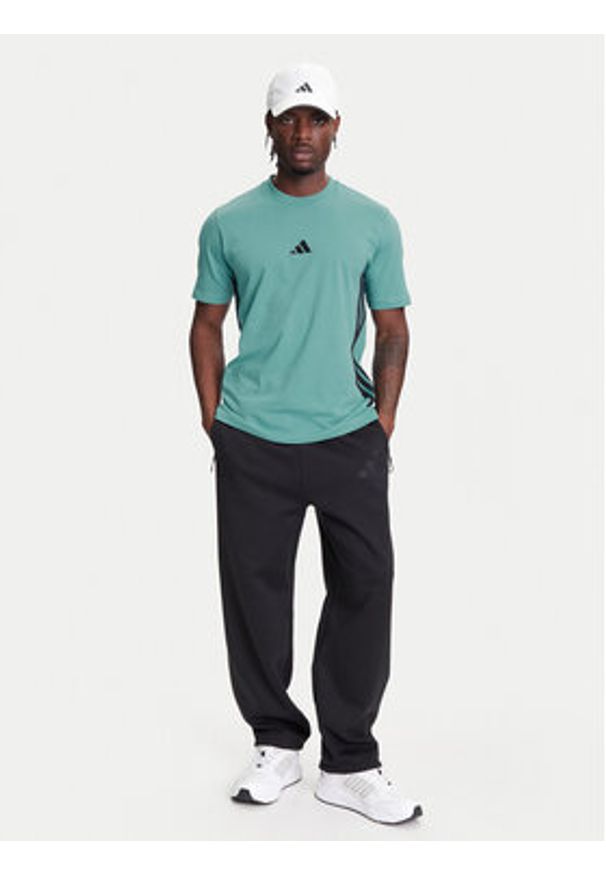 Adidas - adidas T-Shirt Essentials 3-Stripes JX0732 Turkusowy Regular Fit. Kolor: turkusowy. Materiał: bawełna