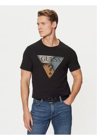 Guess T-Shirt M5RI14 J1314 Czarny Slim Fit. Kolor: czarny. Materiał: bawełna